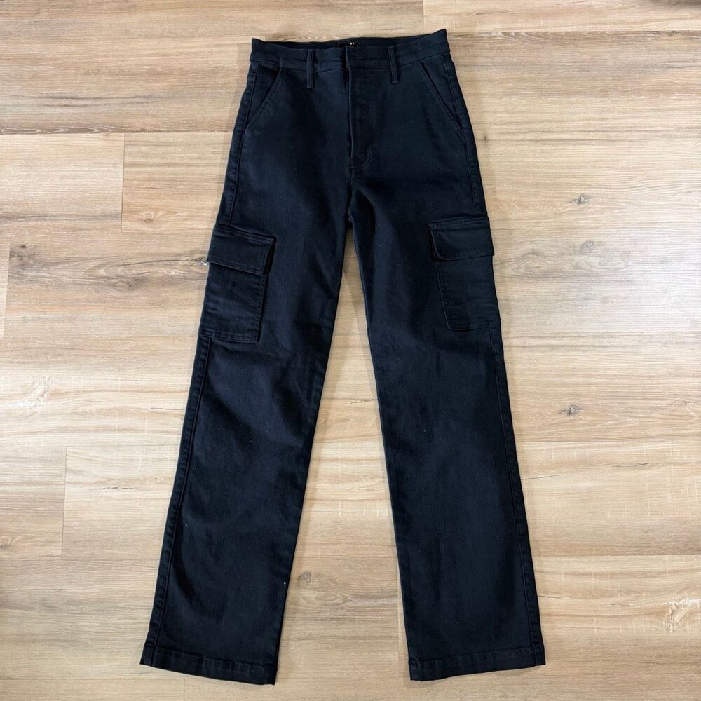 Mother The Straight Up Rambler Cargo Pants Black Sz 28 Minimalist Chic Designer